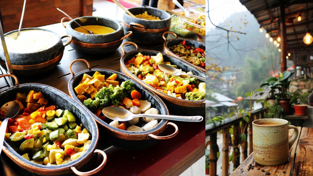 Variedad de platos Novo andinos en el buffet de nuestro almuerzo ruta del sol, una experiencia culinaria completa - Avalos Tours.