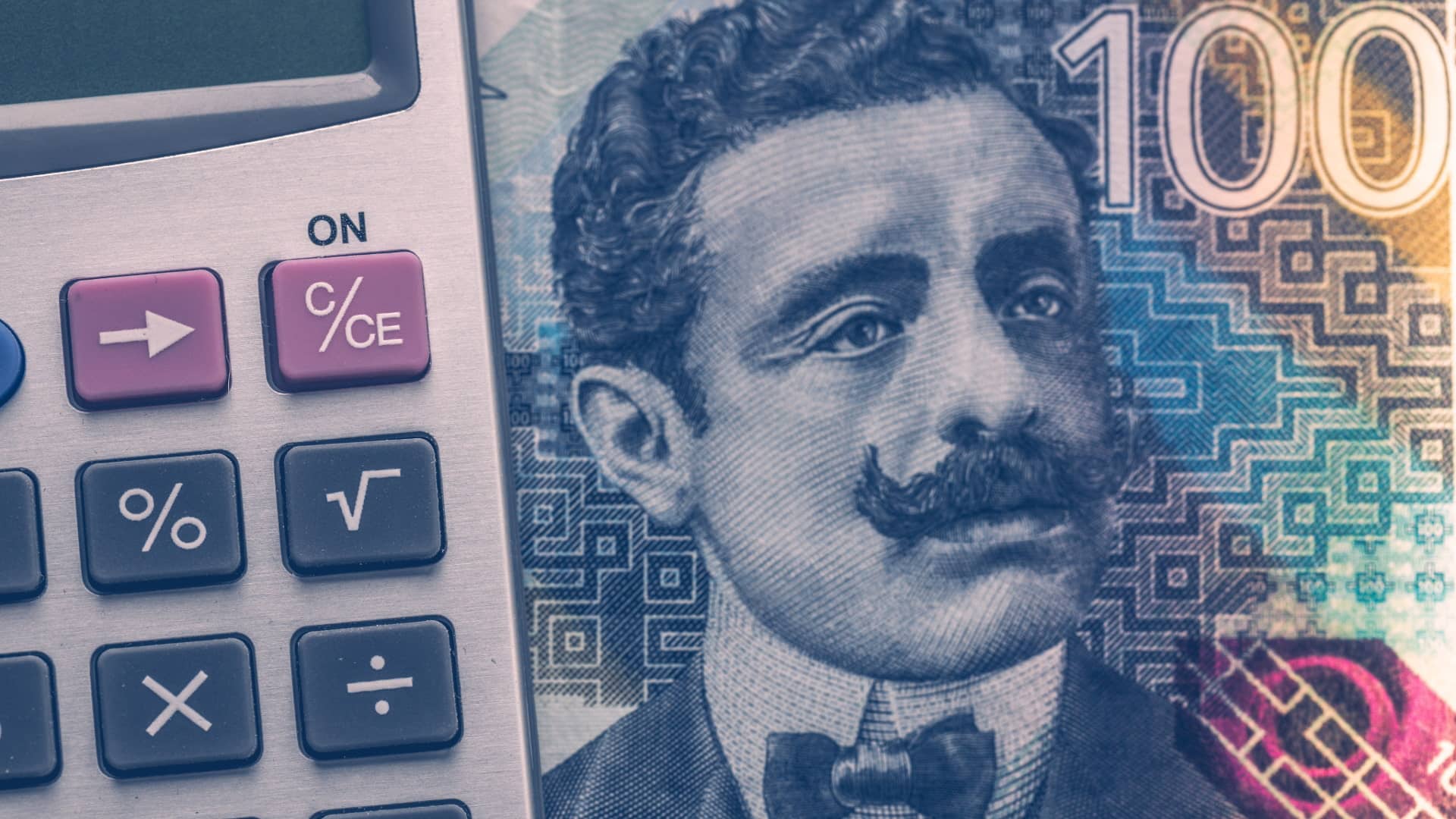 Calculadora y billete de 100 soles para planificar tu presupuesto Ruta del Sol con nuestros precios transparentes - Avalos Tours